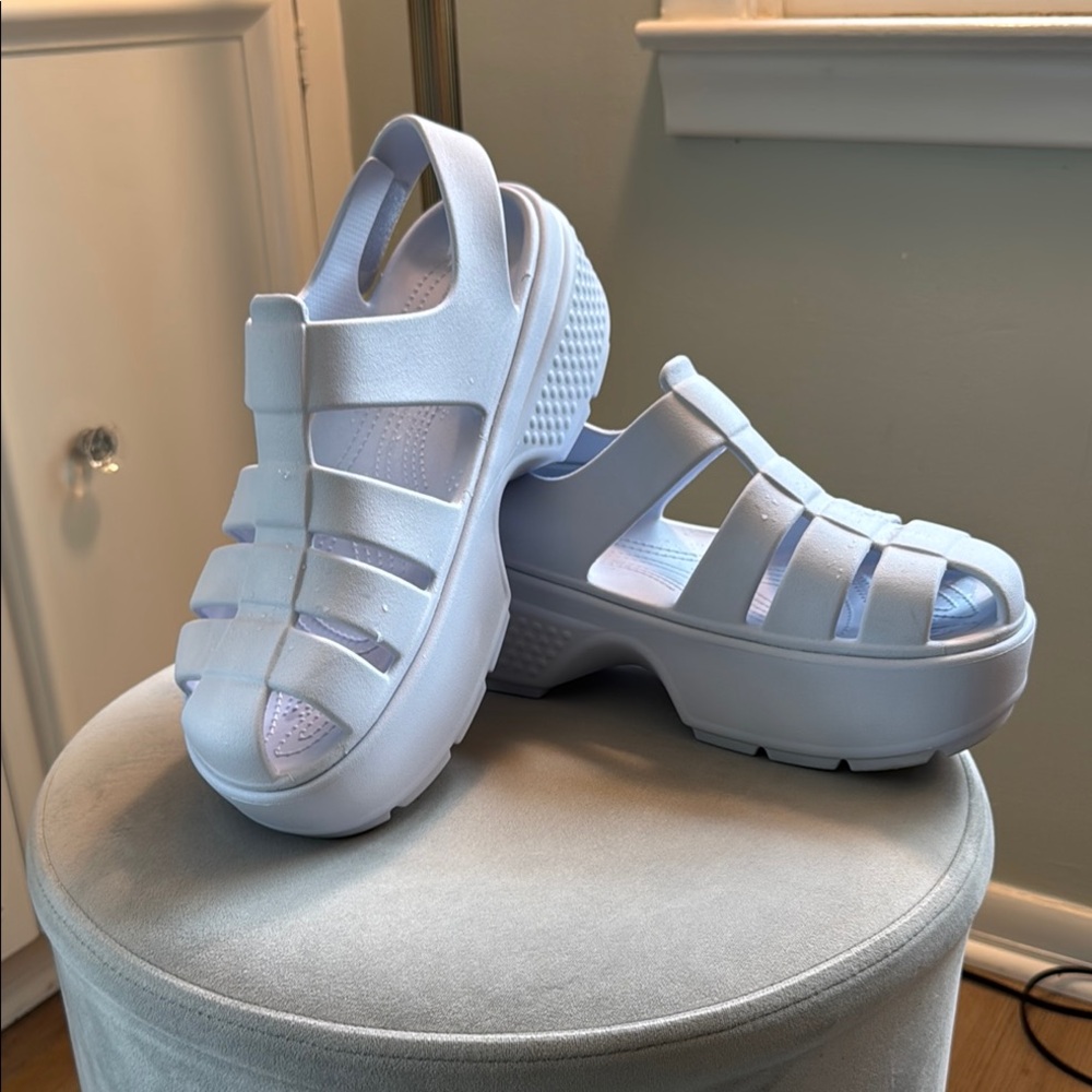 CROCS Baby Blue (Dreamscape) Platform Fisherman Sandal